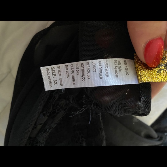 NWOT Black Mesh Thong Teddy - Picture 5 of 5